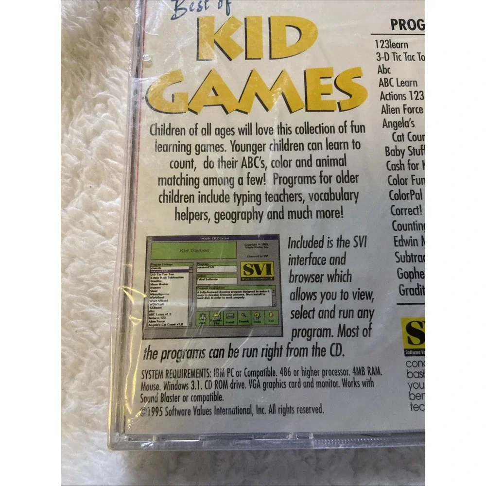 Best of Kid Games PC CD ROM Windows Video Game brand New Sealed NIP NOS New 1995